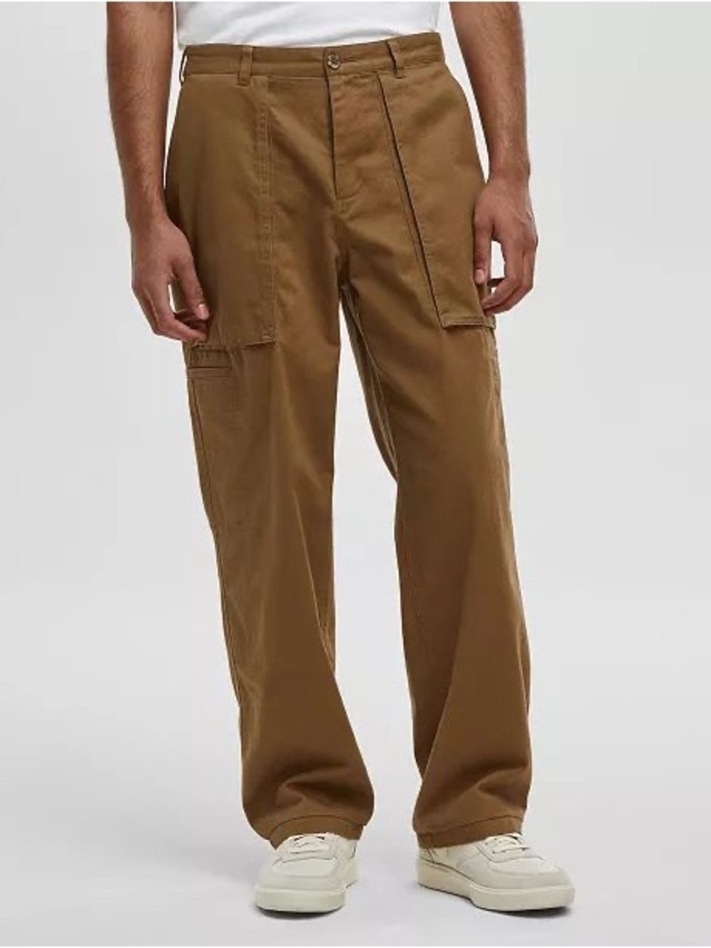 NEW - Mode Of One - Army Brown Relaxed Fit Cargo Pants with Front Patch Pockets